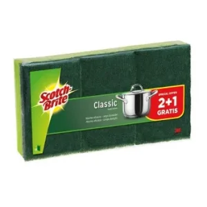 3 Estropajos con Esponja Classic Scotch Brite - Verde