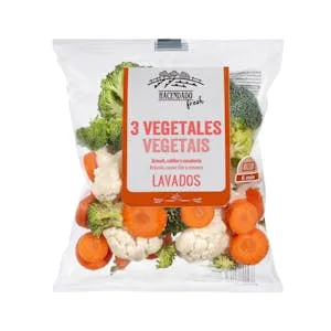 3 Vegetales para Microondas Lavados 0.3 KG