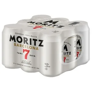 Moritz 7 Cervezas 100 % Malta Pack 9 Uds. X 33 Cl. 2970 ML