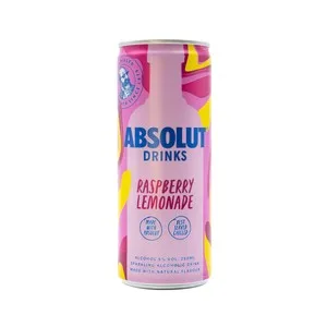 Absolut Drinks Combinado de Vodka Blanco con un Toque de Limonada de Frambuesa Lata 25 Cl. 250 ML