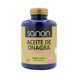 Sanon Aceite de Onagra (presión en Frío 10% G.l.a) 450 Cápsulas. 450 UD