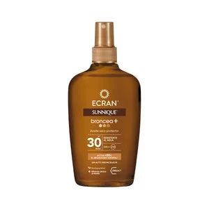 Ecran Aceite Solar Seco,con Factor Protección 30 (alta) Ecran Sunnique Broncea + 200 Ml.