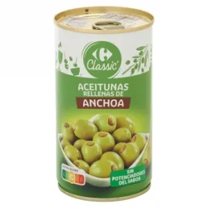 Aceituna Manzanilla Rellena de Anchoa Sensation Carrefour 150 G.