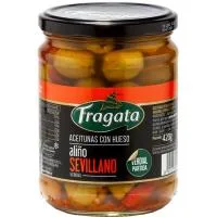 Aceituna Verde con Hueso Estilo Andaluz Fragata, Frasco 250 G