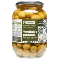 Aceitunas con Ajo-especias Eroski, Frasco 500 G
