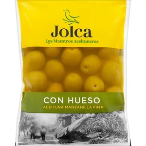 Aceitunas Manzanilla con Hueso Jolca, Bolsa 100 G