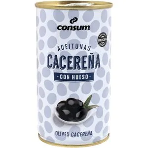 Aceitunas Negras Hueso Lata 185 Gr