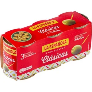 Aceitunas Rellenas de Anchoa Clásicas Pack 3 la Española