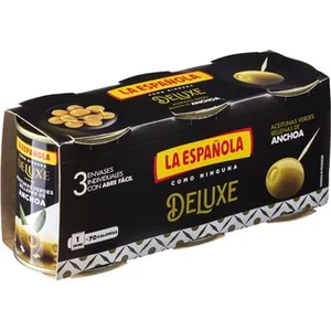 Aceitunas Rellenas de Anchoa Deluxe Pack 3 la Española