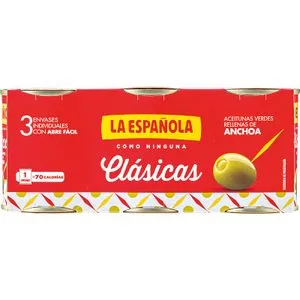 Aceitunas Rellenas de Anchoa Pack de 3 3 X 50 Gr