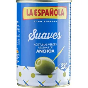 Aceitunas Rellenas de Anchoa Suaves 35% Menos de Sal la Española