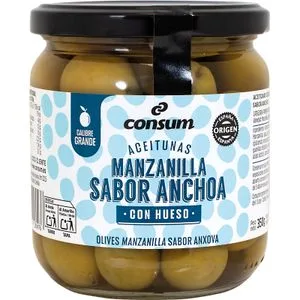 Aceitunas Sabor Anchoa con Hueso 210 Gr