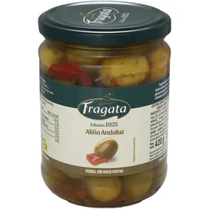 Aceitunas Verdes con Hueso Aliño Andaluz Verdial Partida  Fragata 250 G