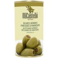 Aceitunas Verdes Rellenas de Anchoa Olicastello, Frasco 150 G