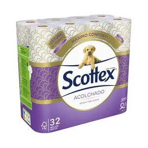 Scottex Acolchado Papel Higiénico Máximo Confort 32 Rollos. 32 UD