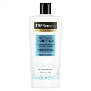 Acondicionador Hidrata & Purifica con Ácido Hialurónico & Arcilla Blanca Limpia y Purifica el Cabello Graso e Hidrata Tresemmé 685 Ml.