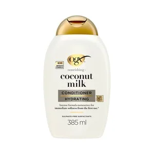 OGX Acondicionador Hidratante con Leche y Aceite de Coco y Proteína de Leche Hidrolizada, para Cabellos Secos 385 Ml.