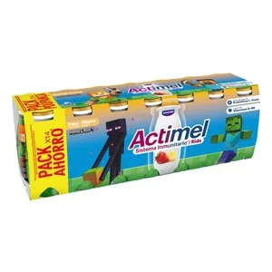 Actimel Kids de Danone Leche Fermentada con Lcasei y Sabor a Fresa y Plátano 14 X 100 G. 1400 G