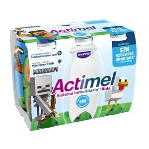 Actimel Kids de Danone Leche Fermentada con Lcasei y Sabor Natural 6 X 100 G. 600 ML