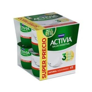 Activia Bífidus con Sabor Natural Azucarado de Danone 8 X 120 G. 960 G