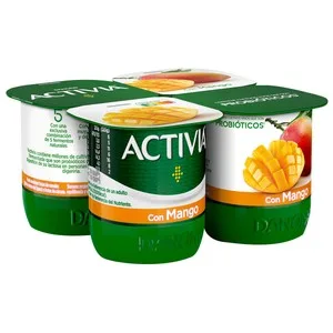 Activia Bífidus con Trocitos Jugosos de Mango de Danone 4 X 120 G. 480 G