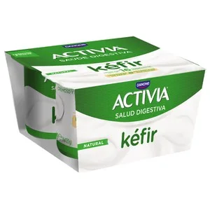 Activia de Danone Kéfir Natural Cremoso con Probióticos Naturales 4 X 125 G. 500 G