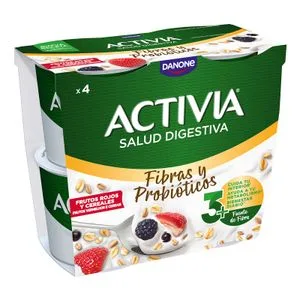 Activia Frutos Rojos y Cereales 4 X 115 Gr