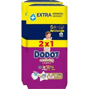Activity Pañales de 12 a 17 Kg Talla 5+ Extra Absorción Formato 2x1 Dodot 96 Unidades