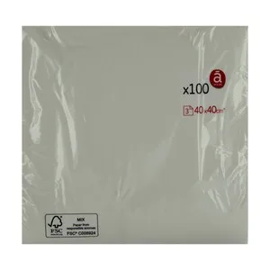 Actuel Servilletas de Papel Desechables Blancas, 3 Capas 40 X 40 Cm Actuel 100 Uds.