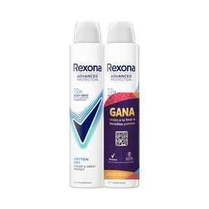 Rexona Advanced Protection Cotton Dry Desodorante en Spray para Mujer Antitranspirante hasta 72 Horas 2 X 200 Ml. 400 ML