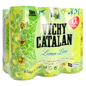 Agua con Gas Lima - Limón Vichy Catalan Paq. de 6 Latas de 33 Cl