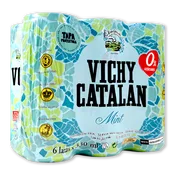 Agua con Gas Menta Vichy Catalan Paq. de 6 Latas