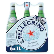 Agua Mineral con Gas San Pellegrino Pack 6 X 1 L