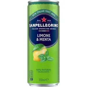 Agua Mineral Natural con Gas con Sabor Limón y Menta SAN Pellegrino