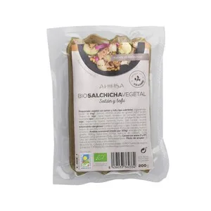 Ahimsa Salchichas Vegetales con Seitán y Tofu Tipo Salchicha Ecológicas Ahimsa 200 G.