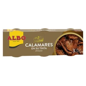 Albo Calamares en Su Tinta en Trozos Lata Pack de 3 Uds X 50 G. 195 G