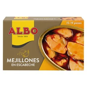 Albo Mejillones en Escabeche hasta 15/19 Piezas 115 G.