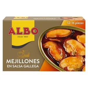 Albo Mejillones Salsa Gallega Lata de 70 G. 72 G