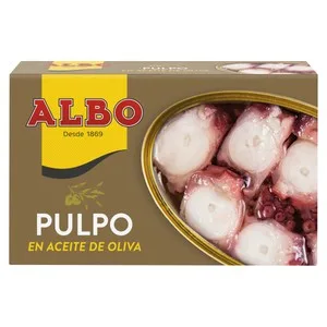 Albo Pulpo en Aceite de Oliva en Tacos Lata de 75 G.