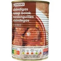 Albondigas en Salsa Eroski, Lata 415 G