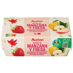 Alcampo Cultivamos LO Bueno Compota de Manzana y Fresa Pack 4 Uds. X100 G. 400 G