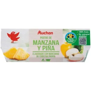 Alcampo Cultivamos LO Bueno Compota de Manzana y Piña Pack 4 Uds. X 100 G. 400 G