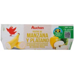 Alcampo Cultivamos LO Bueno Compota de Manzana y Plátano Pack 4 Uds. X 100 G. 400 G