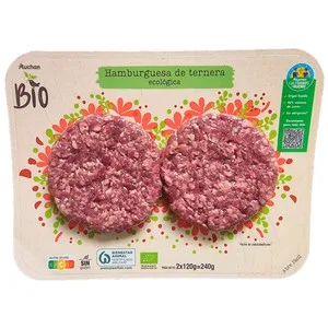 Alcampo Cultivamos LO Bueno Ecológico Hamburguesas de Tenernera Ecológica  2 X 120 G. 240 G