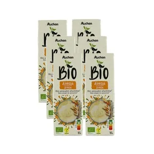 Alcampo Ecológico Bebida Vegetal de Avena Ecológica, sin Azúcares Añadidos 6 X 1 L. 6000 ML