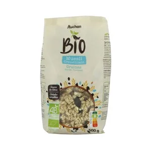 Alcampo Ecológico Cereales Muesli con Lino y Semillas de Calabaza 500 G.