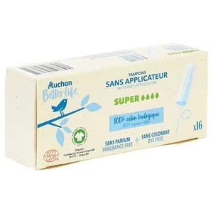 Alcampo Ecológico Tampones sin Aplicador Super Alcampo Ecológico Medio Ambiente 16 Uds.