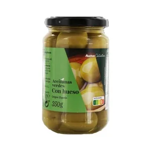 Alcampo Gourmet Aceitunas Verdes Gordal con Hueso 200 G.