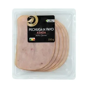 Alcampo Gourmet Pechuga de Pavo Asada Sabor Ahumado, Cortada en Lonchas Alcampo Gourmet 150 G.