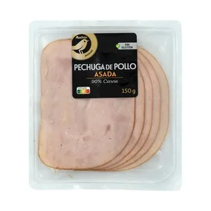 Alcampo Gourmet Pechuga de Pollo Asada Sabor Ahumado, Cortada en Lonchas Alcampo Gourmet 150 G.
